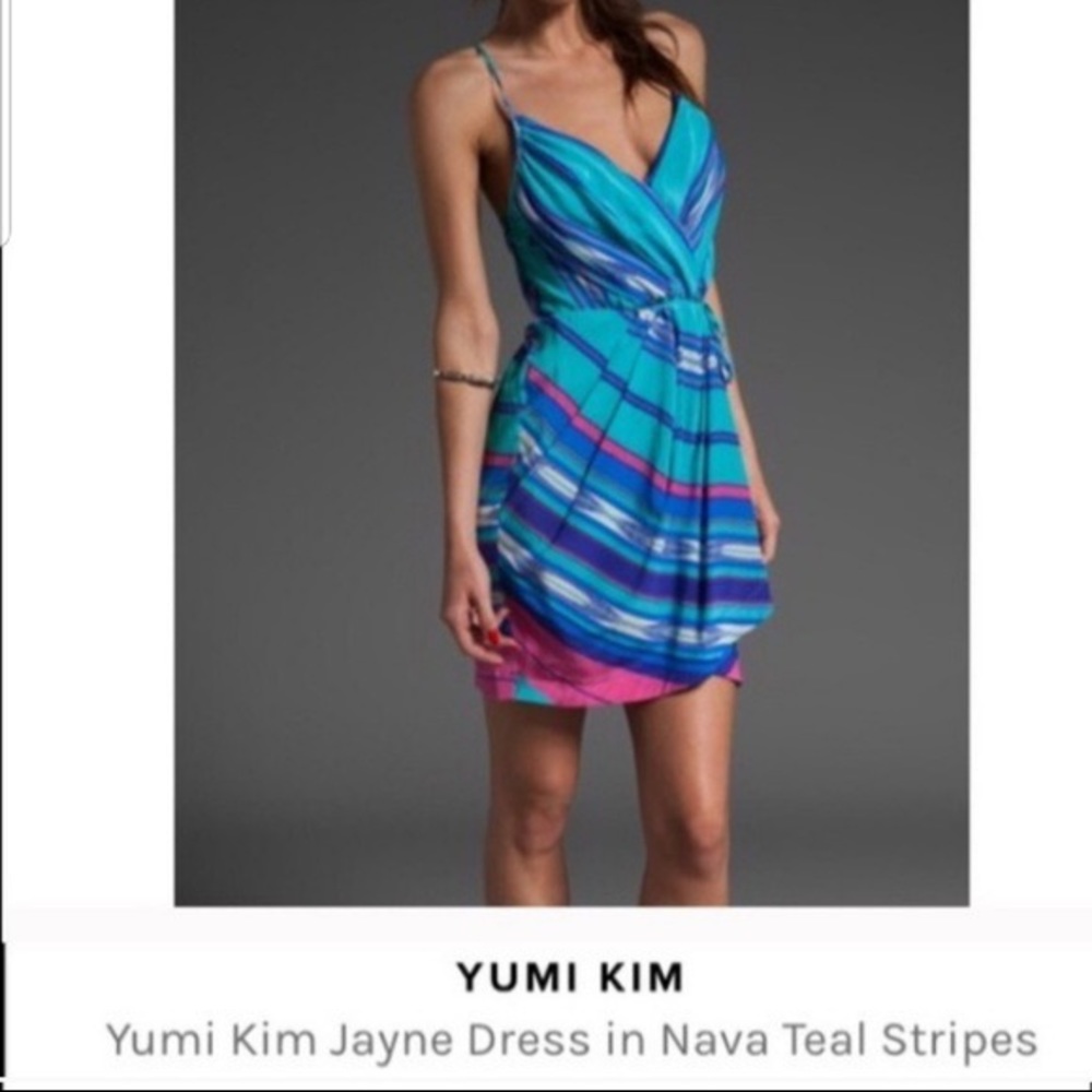 Yumi Kim Jayne dress blue stripes XS 100% silk